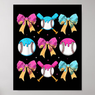 Baseball Sister Drip Bow Ice Cream Drip Girls Spri Poster