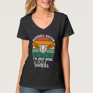 Baseball Sister I'm Just Here For The Snacks Retro T-Shirt