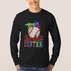 Baseball Sister Leopard Heart Mothers Day Girls Wo T-Shirt