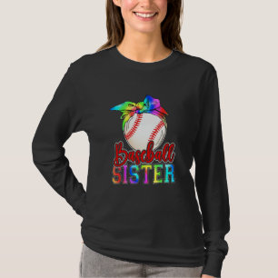 Baseball Sister Leopard Heart Mothers Day Girls Wo T-Shirt