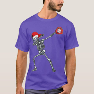 Baseball Skeleton Dabbing Funny Baseball Player T-Shirt