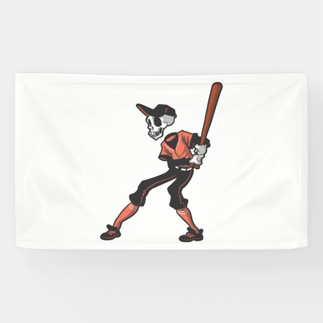 baseball skeleton design for baseball players banner (Horizontal)