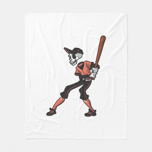 baseball skeleton design for baseball players fleece blanket (Front)