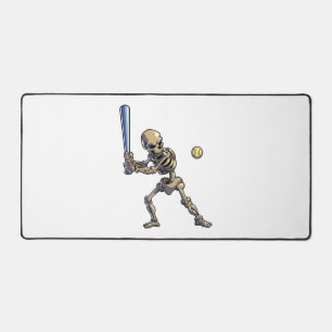 Baseball Skeleton Halloween Desk Mat