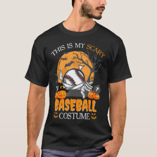Baseball Skeleton Halloween Men Boy Baseball Hall T-Shirt