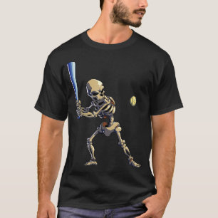 Baseball Skeleton Halloween Men Boys Baseball Hall T-Shirt