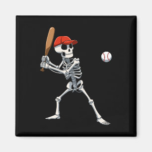 Baseball Skeleton Halloween Skeleton Playing Baseb Magnet