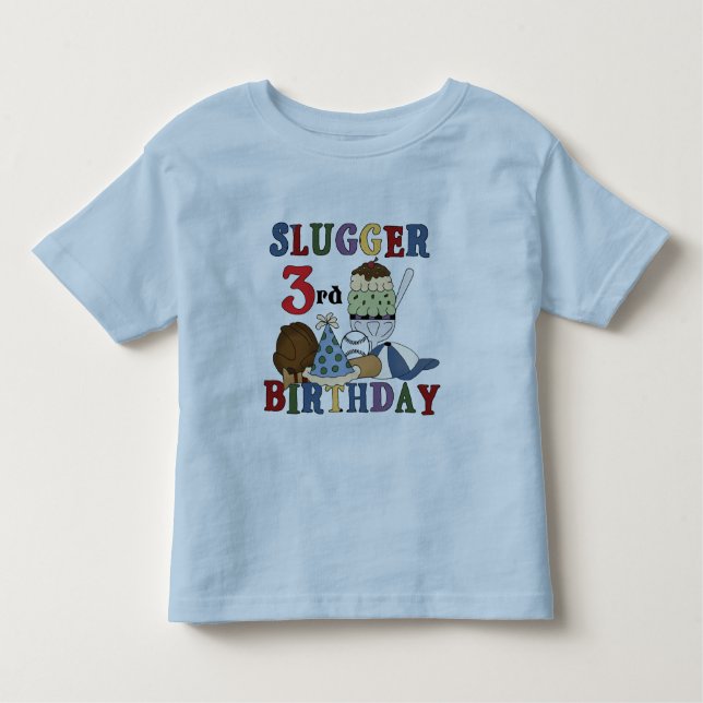 Baseball Slugger 3rd Birthday Tshirts (Front)