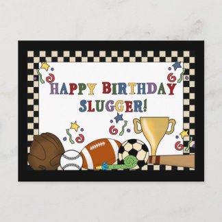 Baseball Slugger Birthday Cards