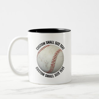 Baseball & Small Text BLACK 11oz Custom Two-Tone Coffee Mug