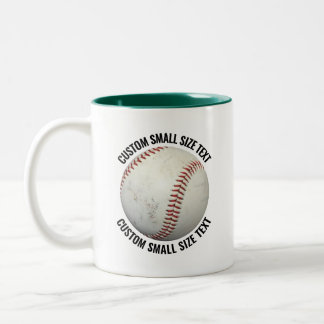 Baseball & Small Text HUNTER GREEN 11oz Custom Two-Tone Coffee Mug