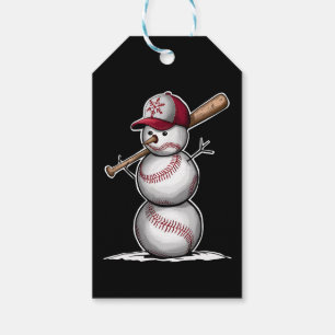 Baseball Snowman Balls Snow Christmas Xmas Gifts Gift Tags