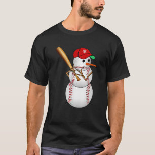 Baseball Snowman Balls Snow Christmas Xmas Gifts M T-Shirt