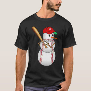 Baseball Snowman Balls Snow Christmas Xmas Gifts M T-Shirt