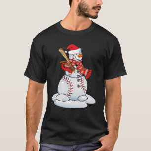 Baseball Snowman Balls Snow Christmas Xmas Gifts M T-Shirt