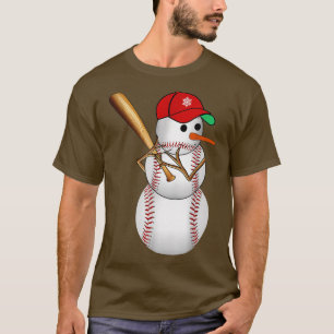 Baseball Snowman Balls Snow Christmas Xmas Gifts M T-Shirt