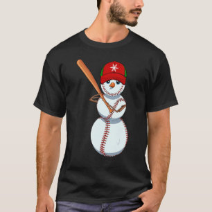 Baseball Snowman Balls Snow Christmas Xmas  Men Wo T-Shirt