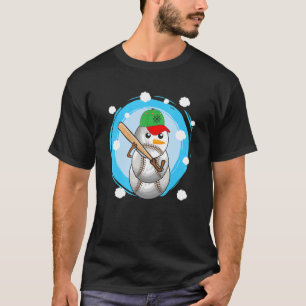 Baseball Snowman Balls Snow Christmas Xmas Sport S T-Shirt