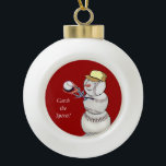 Baseball Snowman Ceramic Ball Christmas Ornament<br><div class="desc">What a cutie pie this adorable snowman is... ...  a great ornament to adorn the Christmas tree for any sports lover.</div>