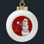 Baseball Snowman Ceramic Ball Christmas Ornament<br><div class="desc">What a cutie pie this adorable snowman is... ...  a great ornament to adorn the Christmas tree for any sports lover.</div>