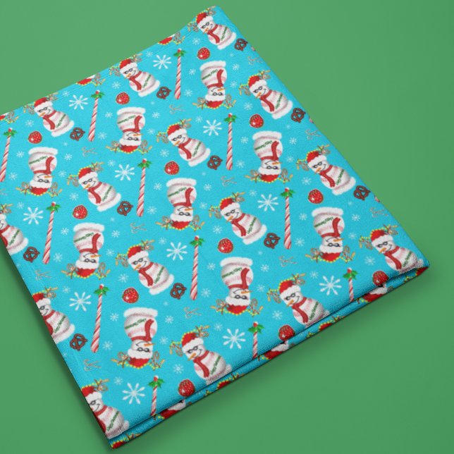 Baseball Snowman Christmas Celebration Pattern  Fleece Blanket (Creator Uploaded)