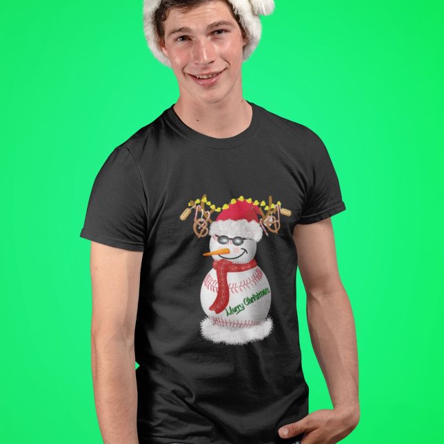 Baseball Snowman Decorated With Popular Snacks  T-Shirt (Creator Uploaded)