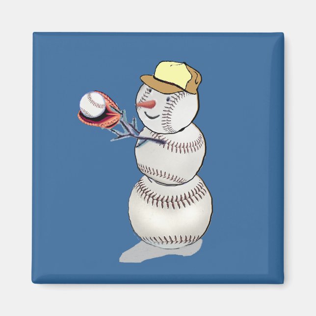 Baseball Snowman Magnet (Front)