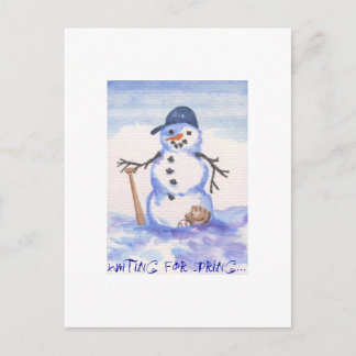 Baseball Snowman Postcard