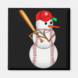 Baseball Snowman Snow Christmas Xmas Men Women Magnet