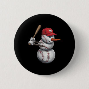 Baseball Snowman Snow Christmas Xmas Men Women Pla 6 Cm Round Badge