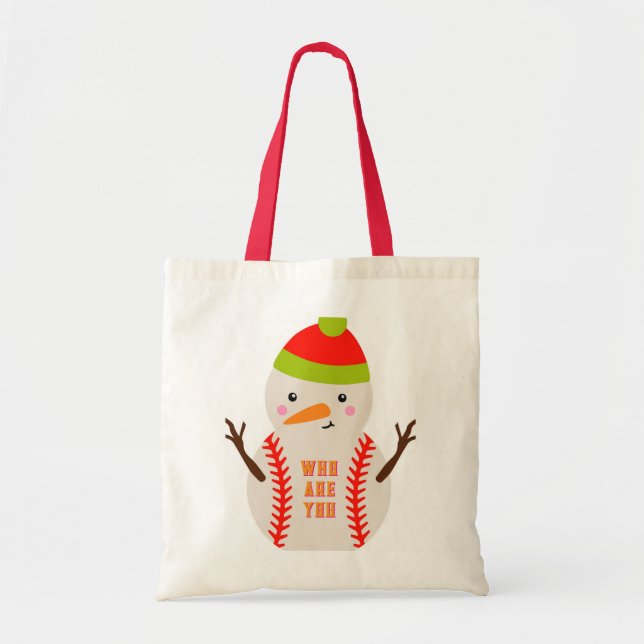 Baseball Snowman Tote Bag (Front)