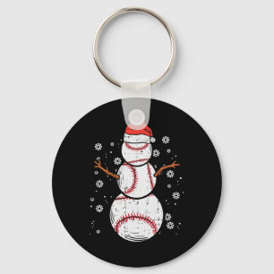 Baseball Snowman Xmas Christmas Sports Boys Men Wo Key Ring