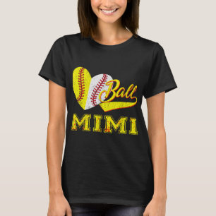 Baseball Softball Ball Heart Mimi Mother's Day Gif T-Shirt