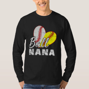 Baseball Softball Ball Heart Nana Mother s Day T-Shirt