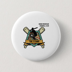 Baseball Softball Club Team League Name Number T S 6 Cm Round Badge