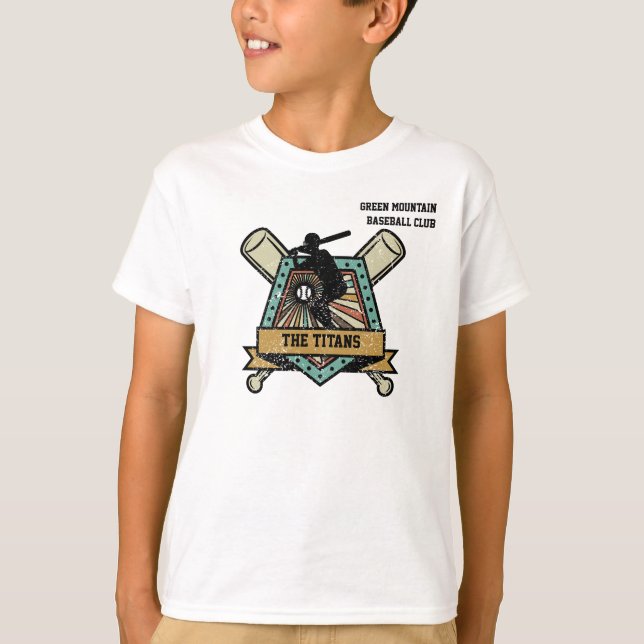 Baseball Softball Club Team League Name Number T-Shirt (Front)