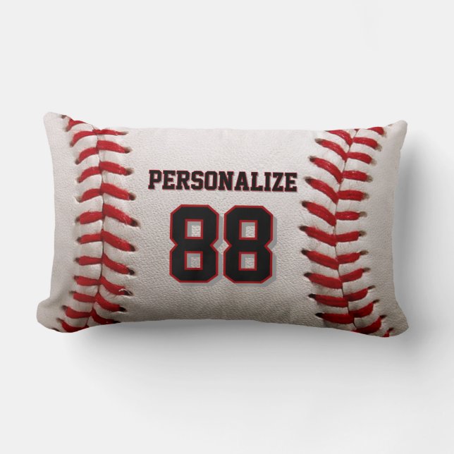 Baseball Softball Custom Name and Number Lumbar Cushion (Front)