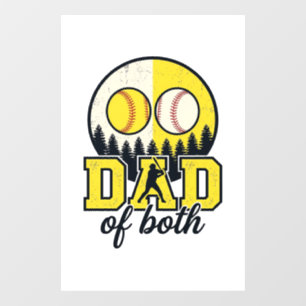 Baseball Softball Dad of Both Vintage Vector Desig
