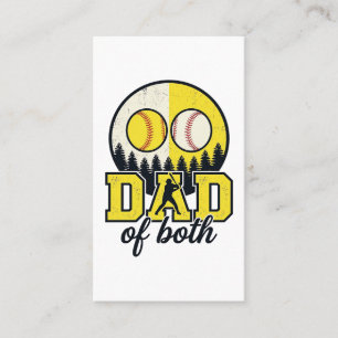 Baseball Softball Dad of Both Vintage Vector Desig Business Card