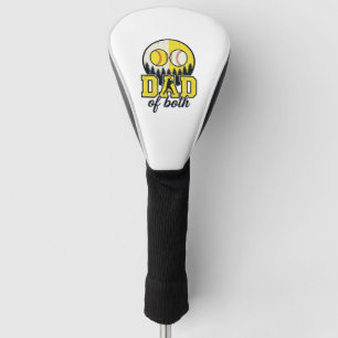 Baseball Softball Dad of Both Vintage Vector Desig Golf Head Cover