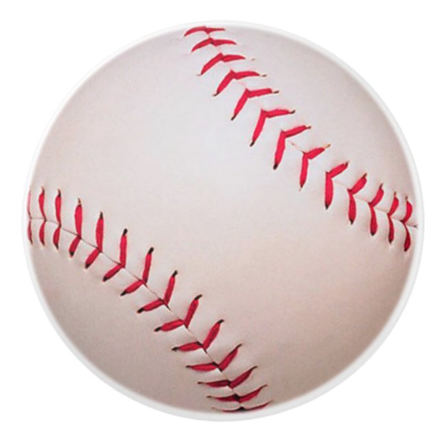 Baseball Softball drawer pull, Sport knobs, kids Ceramic Knob (Front)