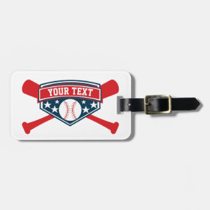 Baseball Softball Emblem Personalise Luggage Tag