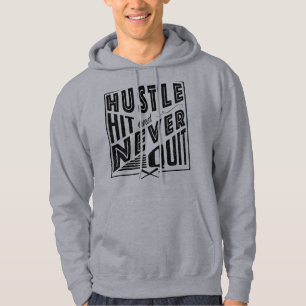 Baseball Softball Hustle Hit & Never Quit Hoodie