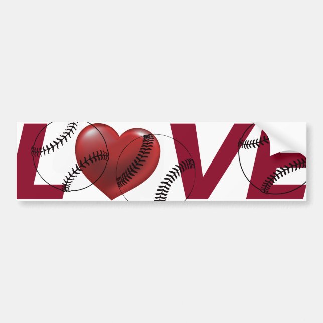 Baseball softball lover, bumper, ice chest sticker (Front)