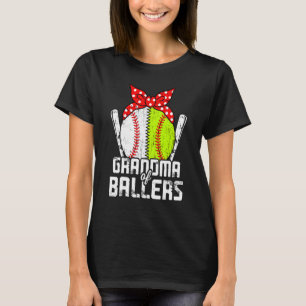Baseball Softball Mothers Day Grandma Of Ballers 1 T-Shirt