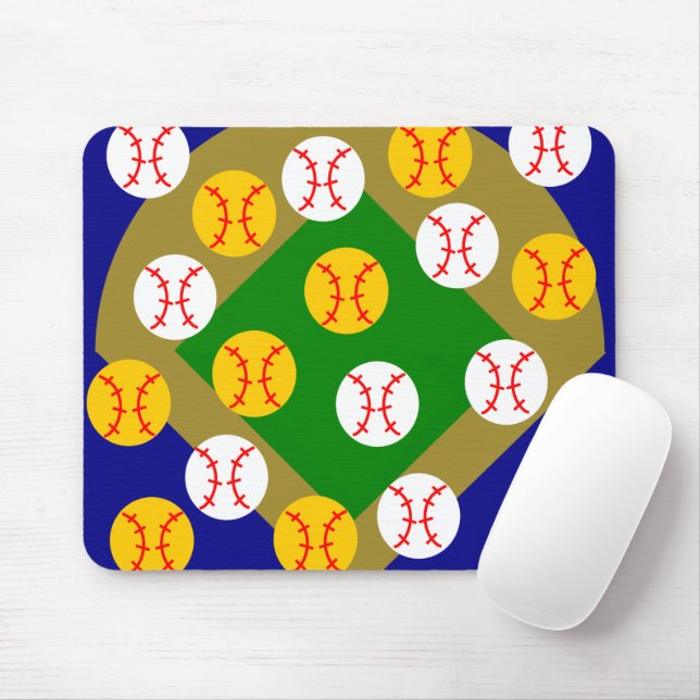 Baseball/Softball  Mouse Pad (With Mouse)