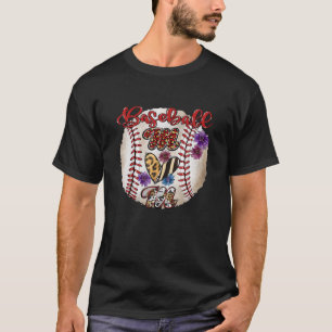 Baseball Softball Mum Life Leopard Game Day Mother T-Shirt