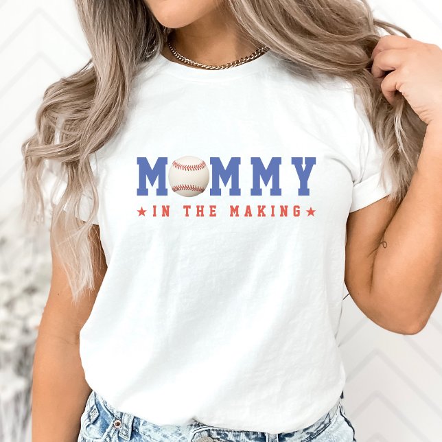 Baseball Softball Mummy in the Making Baby Shower  T-Shirt (Baseball Softball Mommy in the Making Baby Shower T-Shirt)