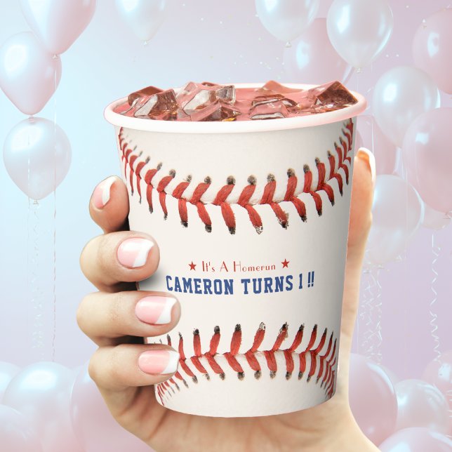 Baseball Softball Sport 1st Birthday Party Paper Cups (Baseball Softball Sport 1st Birthday Party Paper Cups)