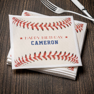Baseball Softball Sport Happy Birthday Party Napkin